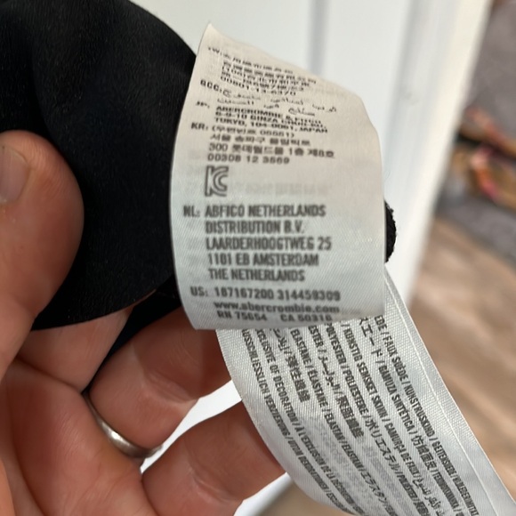 Abercrombie and Fitch medium black tank button up short mini velvet dress - Picture 4 of 5